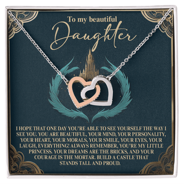 Interlocking Hearts Necklace – Princess Daughter Gift - TreasuredTale